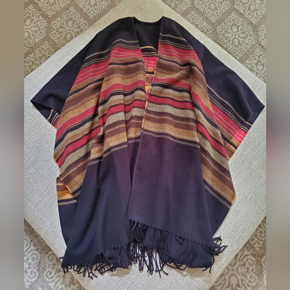 Reversible Shawl Wrap Open Sweater - image 1